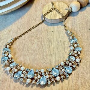 Gorgeous short clavicle mixed gems collar necklace